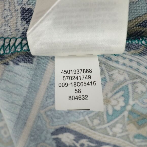 Chicos Top 0 Womens Small Blue Black Neck Beads Stretch Knit Blouse Tunic - Picture 14 of 14